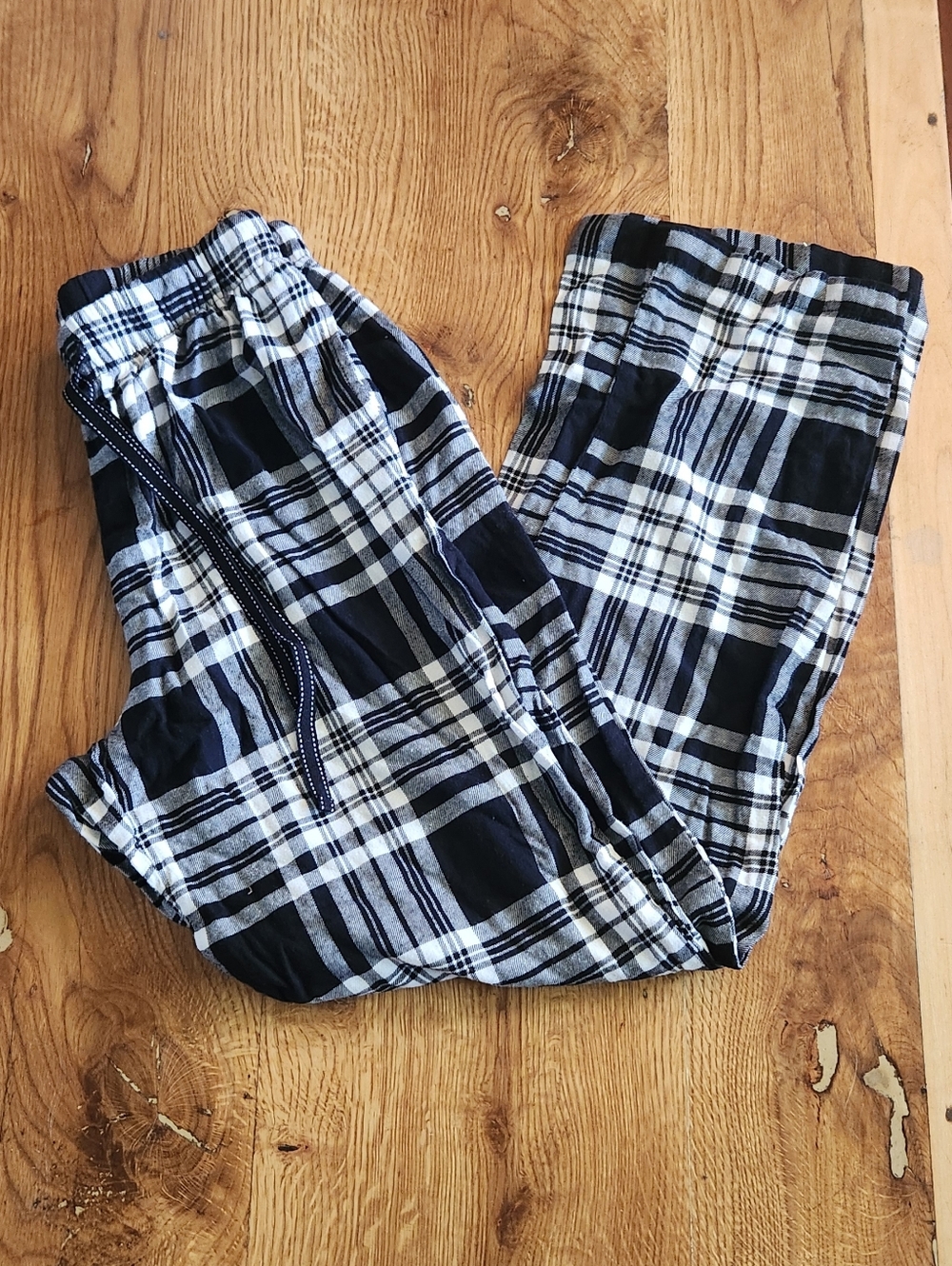Black and White Plaid Pajama Pants - Lightweight Sleepwear